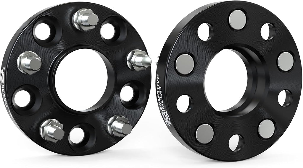 25mm (1") 5x114.3 Wheel Spacers 66.1mm M12x1.25 Studs 2PCS Black Hubcentric | 6061-T6 Forged, Class 10.9 Studs, Anodized, For Infiniti G37 M35 Q60 & Nissan 350Z 370Z 240SX 300ZX Murano Maxima Sentra