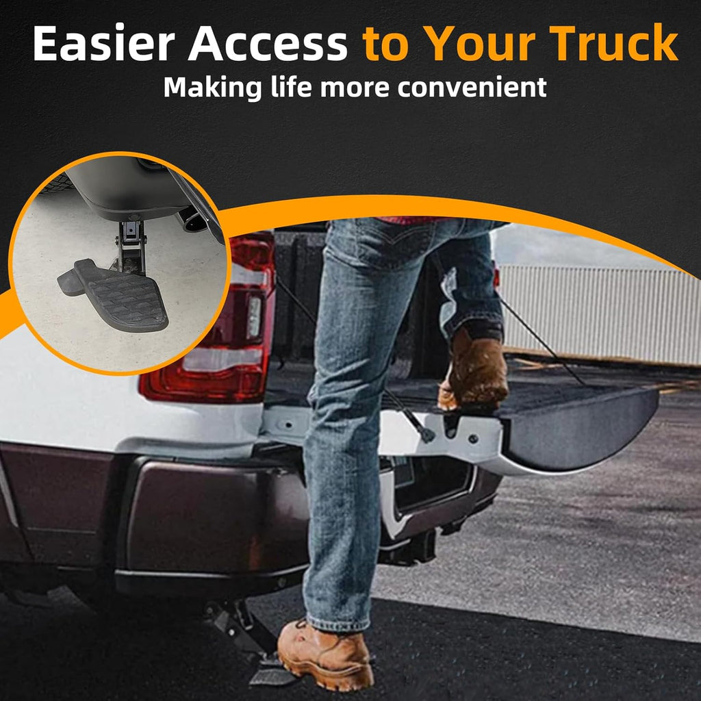 MITZONE Rear Bed Step Truck Retractable Tailgate Bumper Step Compatible with Dodge Ram 2500 3500 2019 2020 2021 2022 2023 2024 Replaces 82215842AE 82215842AG 82215842AH 82215842AD