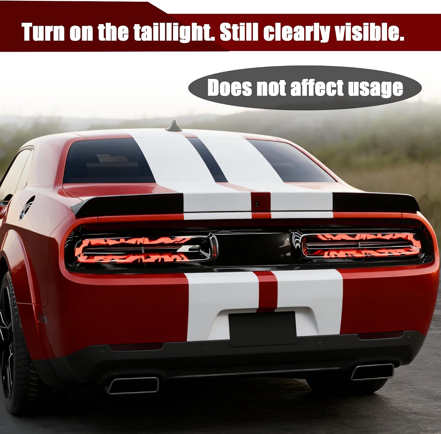 Tail Light Covers Guards Fit for Dodge Challenger 2015-2023 Accessories GT/RT/Scat Pack/SRT/ 392/ Hellcat/SXT/T/A, Laser Technology Style Rear Light Protective Cover Trim Set Exterior