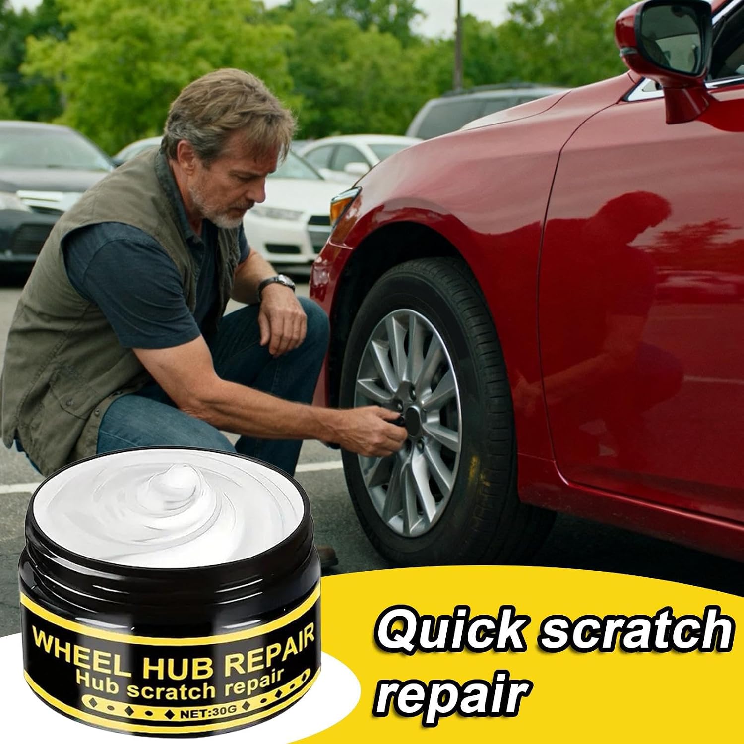Wheel Rim Repair Kit - Scratch Wax and Metal Polishing Set for Chrome Surfaces | Ideal for Aluminum, Motorcycle, Boat, Truck, Car Door, Bumper, and Automotive Detailing Projects