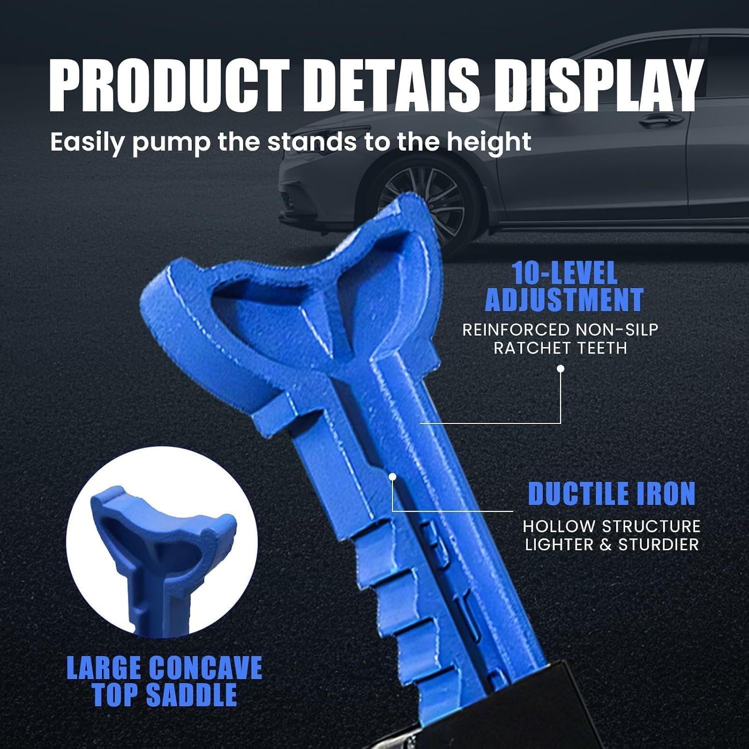 ANTPOWER Jack Stands 3 Ton (6,600 LBs) Heavy Duty Car Jacks Stand,11.2"-16.8" Adjustable Height for Lifting Automotive Small SUV, Pickup 1 Pair