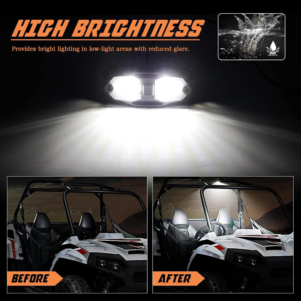UTV Roll Bar LED Light for Honda Pioneer 700 Deluxe 2015-2026, Dome Cab Cargo Utility Light for Side by Side Camping Trail Riding Truck Bed Night Use Outdoor Access,A White