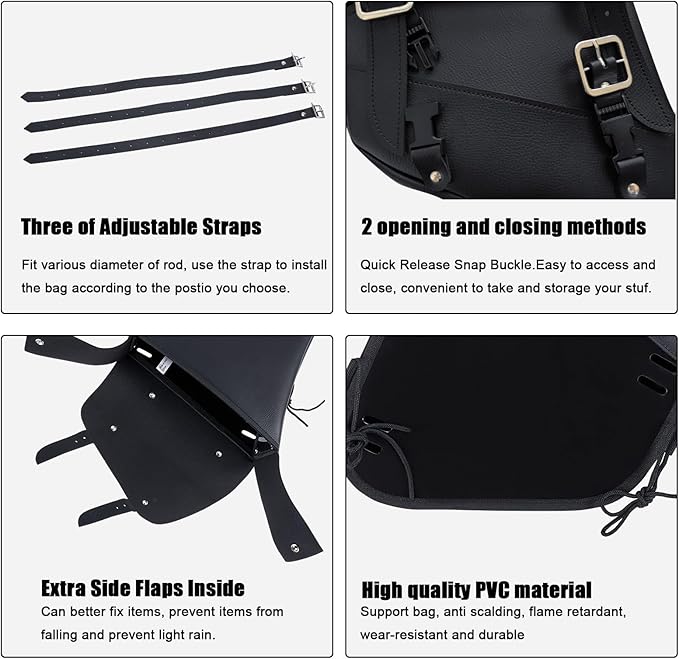 Gargoyle Bells Leather Solo Swing Arm Bag - Image 3
