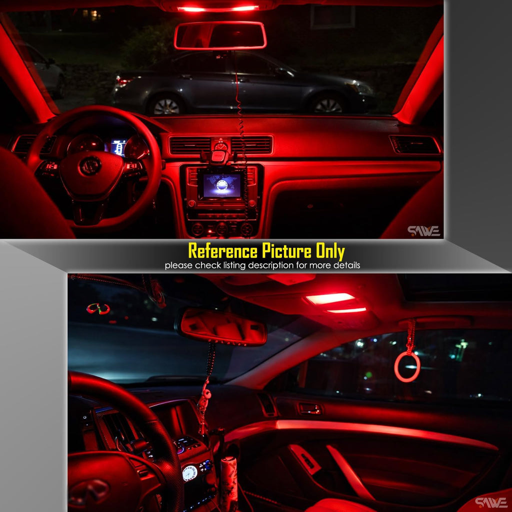 578 Led Bulb 42mm 41mm 211-2 212-2 Red Dome Map Interior Light 4Pcs | Canbus Error Free 12v Replacement for Interior Car Door Step Trunk Footwell Festoon Lamp 569 6411 6418 6451 5050 6-smd