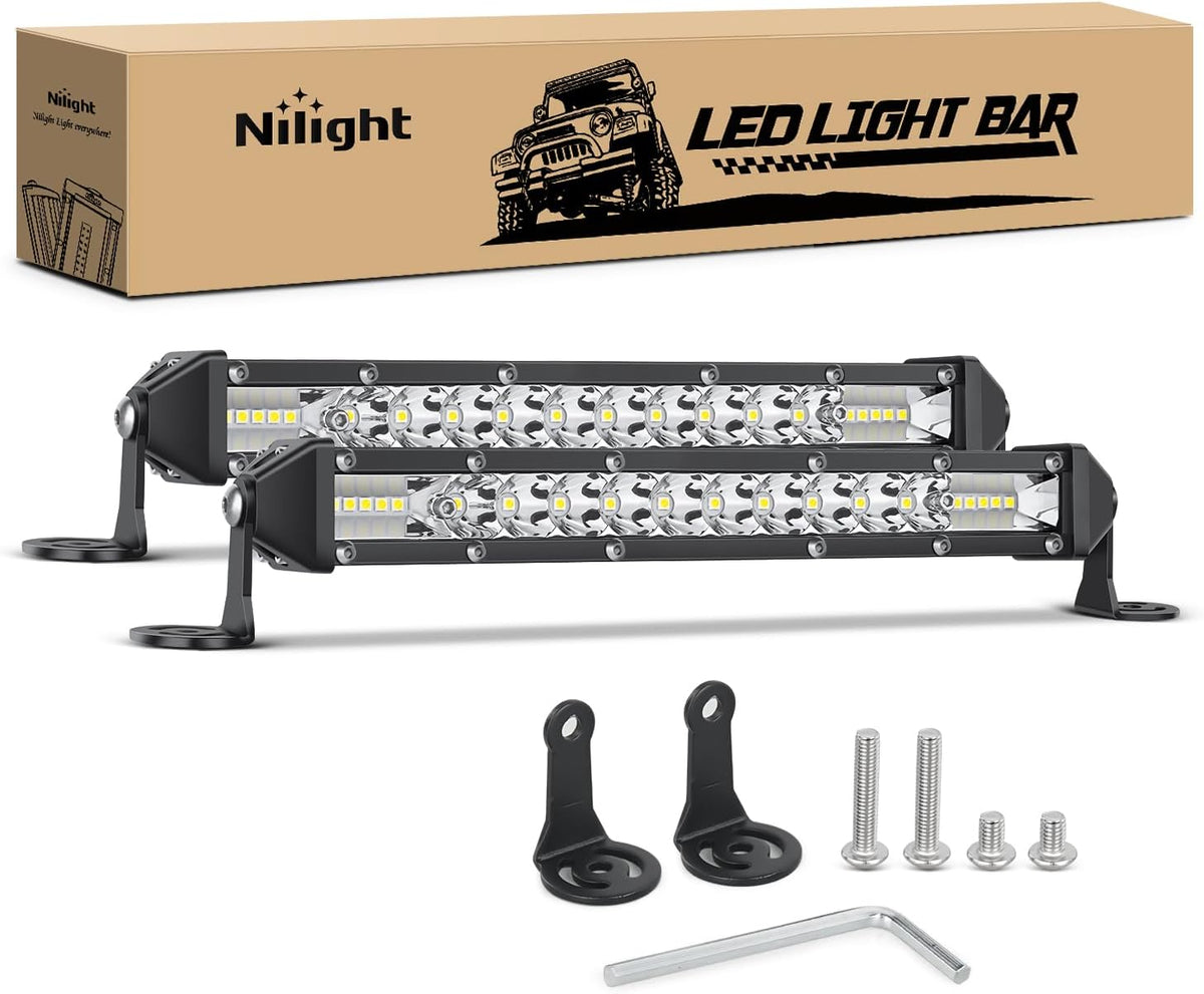 nilight slim led light bar 2pcs 11" 50w, main product view