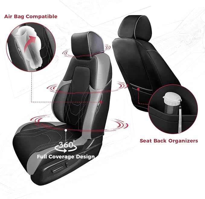 FREESOO CRV Seat Covers Full Set, - Image 3