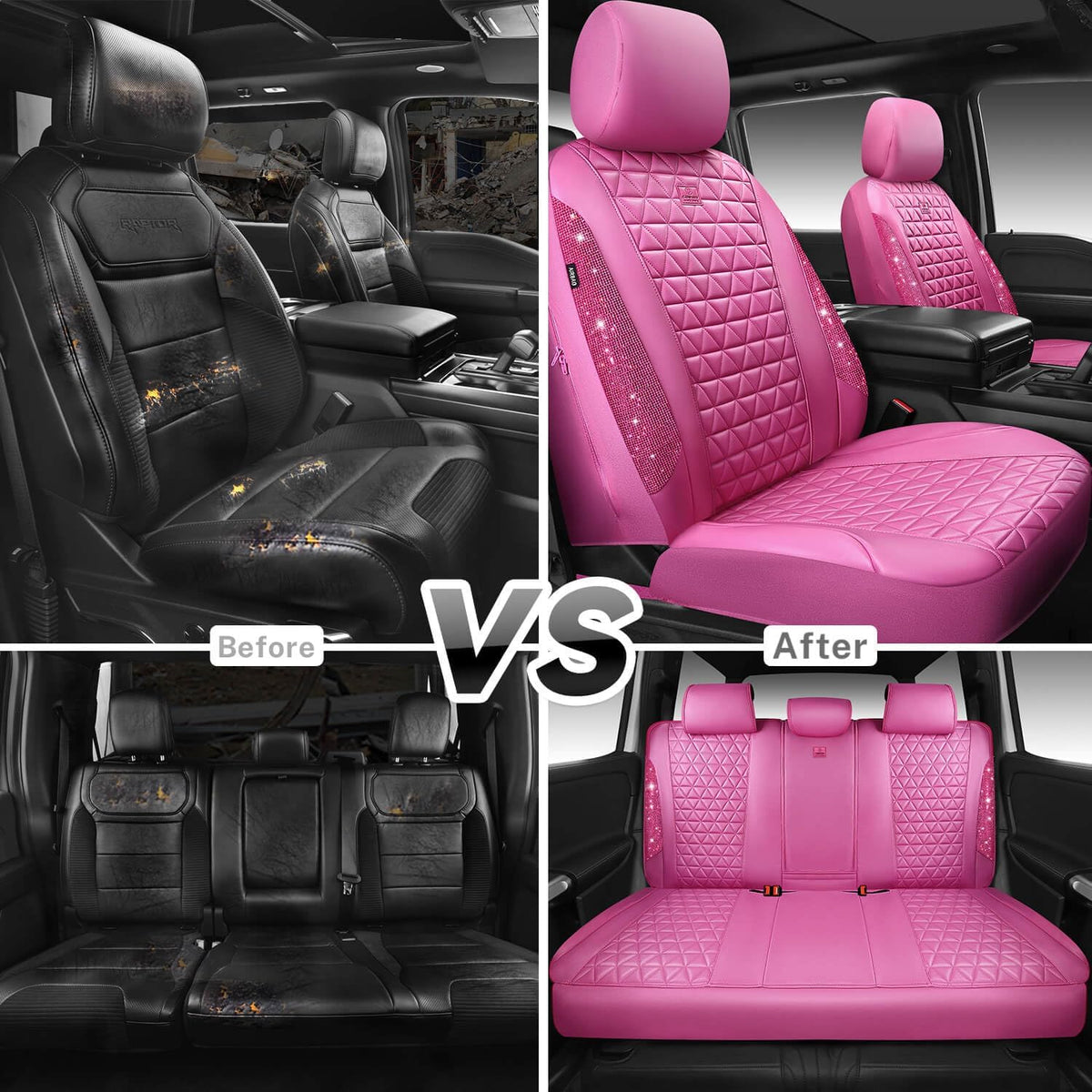 car pass hot pink bling diamond leather car showing dimensions