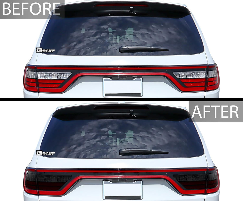 BOGAR TECH DESIGNS Tinted Taillight Third Brake Light Sidemarker Overlay Tint Compatible with Dodge Durango 2021-2025, Dark