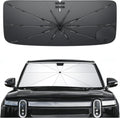 SXCY for 2022-2025 2026 Rivian R1T/R1S Windshield Umbrella Sunshade [Easier Foldable] for 2025 2026 Rivian R1T/R1S Accessories 2026 R1S Sunshade Umbrella 2025 2026 R1T/R1S Windshield Umbrella Shade