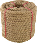 Thick Twisted Manila Ropes 3/4inchx50ft Natural Jute Rope Heavy Duty Hemp Rope for Swing Bed, Crafts, Railing, Tug of War, Landscaping, Gardening, Bundling, Hammock, Home Decorating