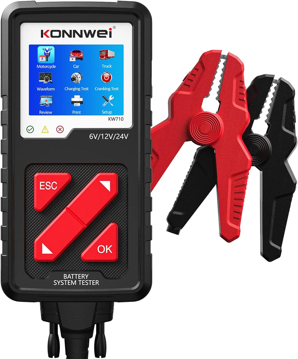 KONNWEI KW710 Car Battery Tester 6V 12V 24V, Battery Load Tester Automotive