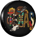 Texas Boho Spare Tire Cover Universal for Rv Suvs Trucks Camper Travel Trailers, Waterproof Polyester Wheel Protector Covers Outdoor,15 inch