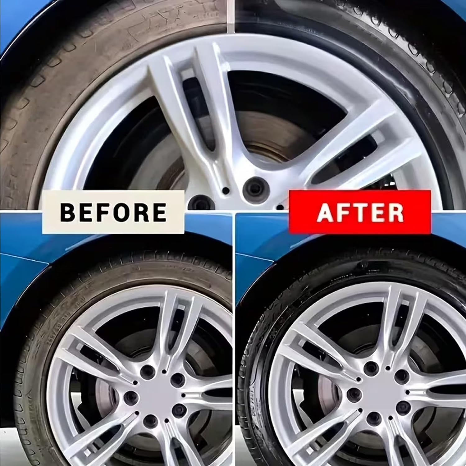 Tire Polishing Paste, 30g Black Car Tire Polishing Wax, Tire Shine, Deep Black Shine, Trim Restorer with Conditioning Formula, Water Resistant Coating for Seats Dashboards Trucks Motorcycles Sedan SUV