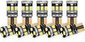Audak 194 LED Bulb T10 W5W 2825 158 192 168 Canbus 9SMD 2835 Chipset 6000K White Non-polarity for Car Interior Dome Map Door Courtesy License Plate Trunk Lights (Pack of 10)