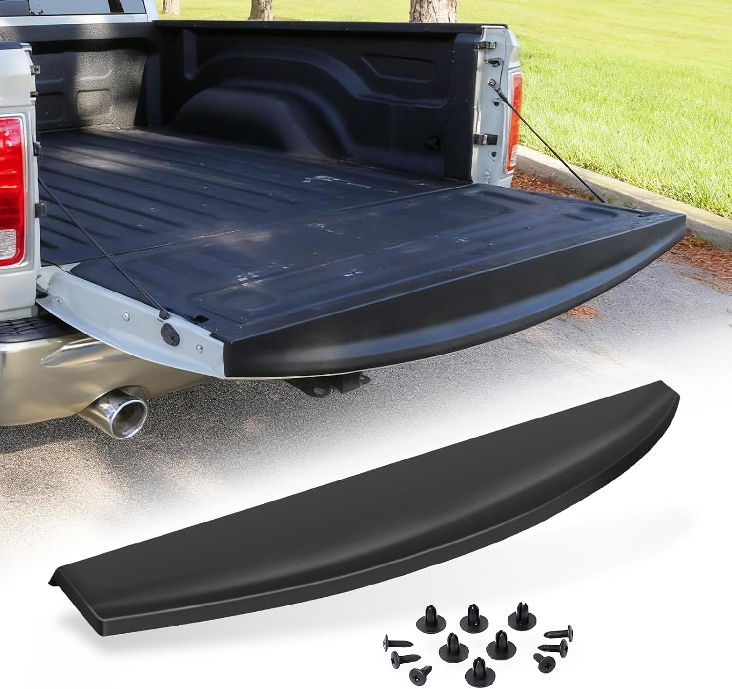 Rear Tailgate Molding Cap Spoiler, Fit for 2009-2018 Dodge Ram 1500/Fit for 2010-2018 Dodge Ram 2500 3500,Tail Gate Protector CH1909100 55372052AH 55372052AF