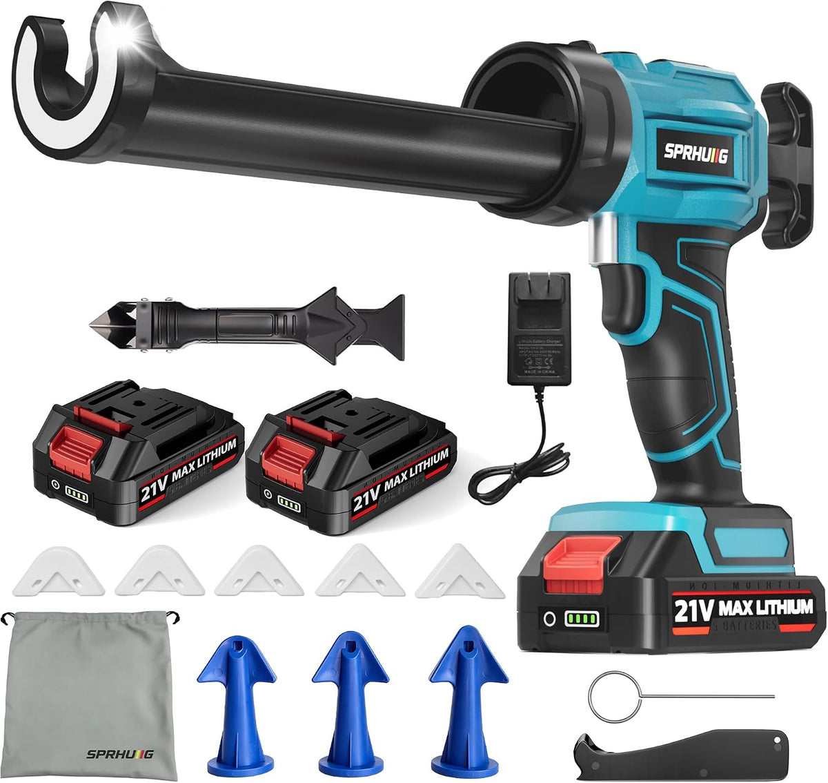 cordless electric caulking gun automatic battery powered caulk, main product view