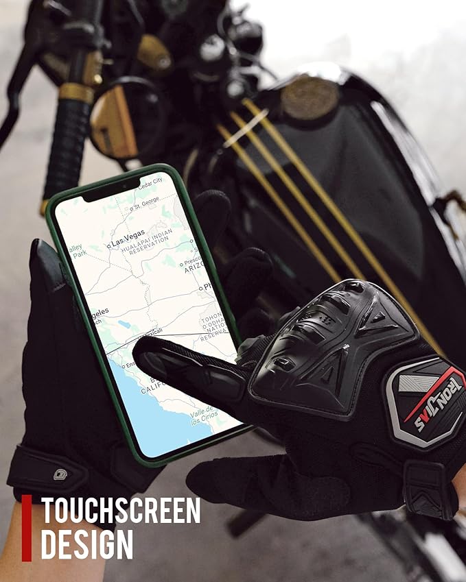 BORLENI Motorcycle Riding Gloves Touch Screen Full Finger Glove Motocross Road - Image 4