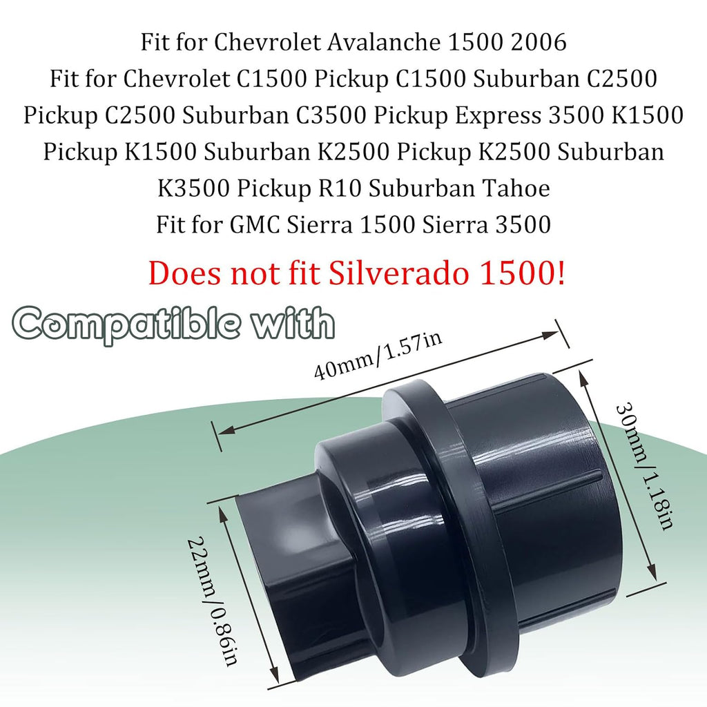32PCS Lug Nut Covers Compatible with Chevy GMC 2500 1500 Full Size Truck Thread M27-2.0, Hexagon 22mm, Height 40mm,Black Wheel Lug Nut Covers Caps Replace for 15646250 6116071 711025 99956
