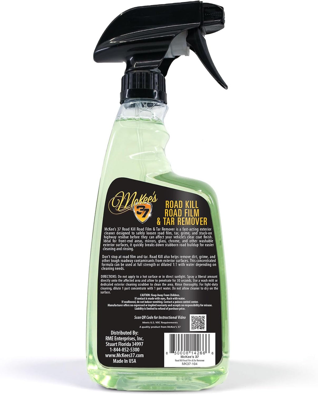 McKee's 37 Road Kill Film and Tar Remover Combo for Automotive Exterior Surfaces with Microfiber Scrubber (22 oz + Scrubber)