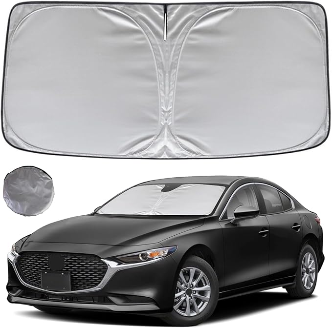 KAYZT Windshield Sun Shade for 2019-2025 2026 Mazda 3 Hatchback Sedan Foldable by KAYZT