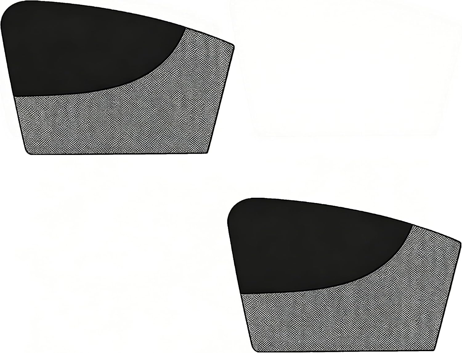 2 PCS Window Sun Shades, Half Blackout See-Through Side Front Window Cover, Double Layer Heat Glare Block Protector, Fit for Driver Passenger (Black)