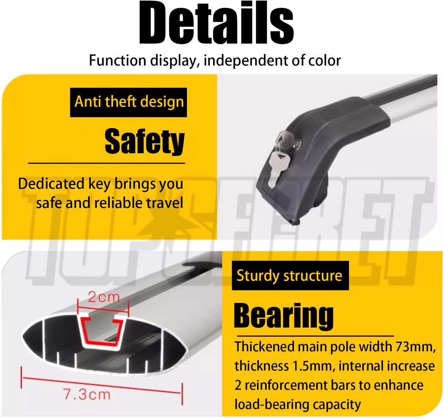 2Pcs Roof Bars Fit for MG HS 2025 2026 Aluminum Alloy Side Bars Cross Rails Roof Rack Luggage Carrier(SYS)