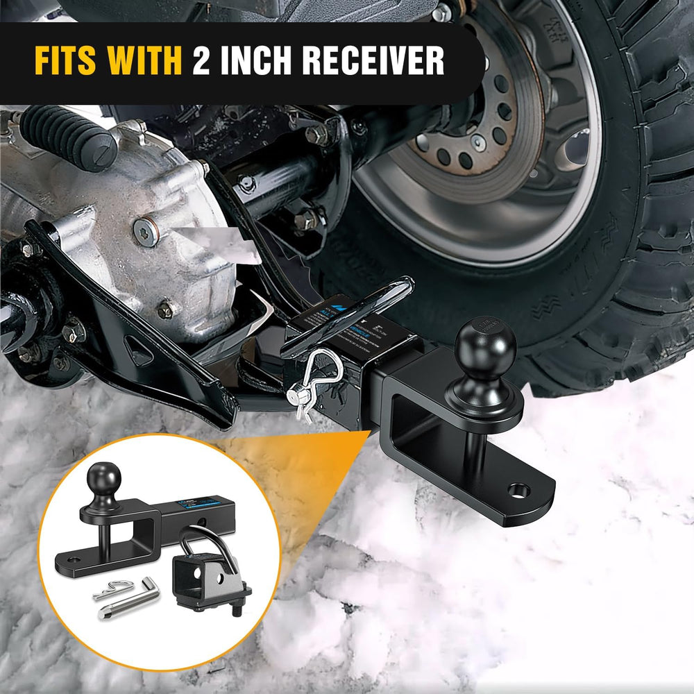 Nilight 3 in 1 ATV UTV Multi Hitch Mount with 2 Inch Receiver 1-7/8 inch Ball...