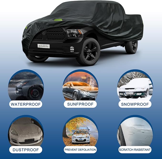 KouKou Truck Cover Waterproof All Weather, 7 Layers Heavy Duty Pickup Truck - Image 4