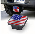 Trailer Hitch Covers American Flag Red, Heavy Duty 2 Inch Hitch Cover for Weather Protection, Rubber and Metal Hitch Receiver Cover Plug Cap for Trucks SUVs and Off-Road Vehicles
