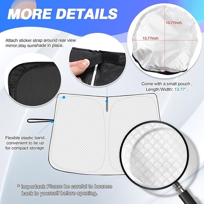 Windshield Sun Shade for Honda HR-V 2023-2025 2026 HRV Accessories Thicken - Image 5