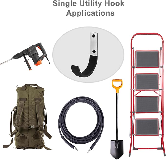 6 Pcs Garage Storage Utility Hook, Upgraded Ladder Hangers, Shed J-Hooks - Image 3
