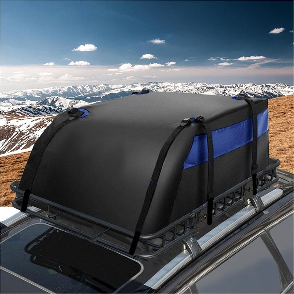 600D/420D 52x38x18 Inch Universal Rooftop Cargo Bag Large Waterproof Storage Luggage for Travel SUV(420D)