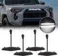 4PCS Led White Grille Lights for 2014-2023 Toyota 4Runner TRD Pro Raptor Front Upper Grille Parking DRL Running Lamp Kit with Wiring Harness Smoked Len