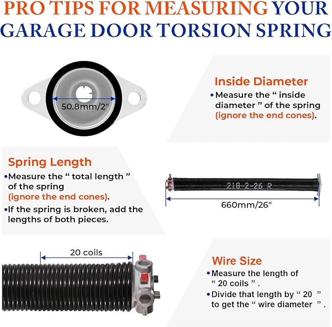 Pair of 2" Garage Door Torsion Springs