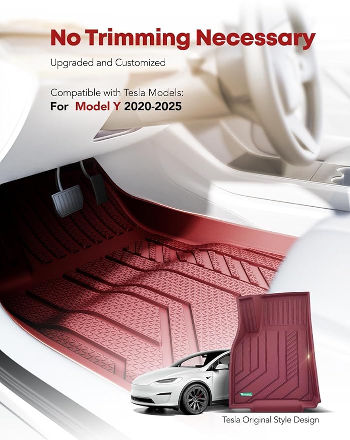 YHTAUTO Custom Fit Light Red Car Floor Mats - Image 3
