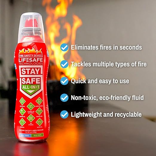 LifeSafe Technologies StaySafe All-in-1 Portable Fire Extinguisher, Compact - Image 2