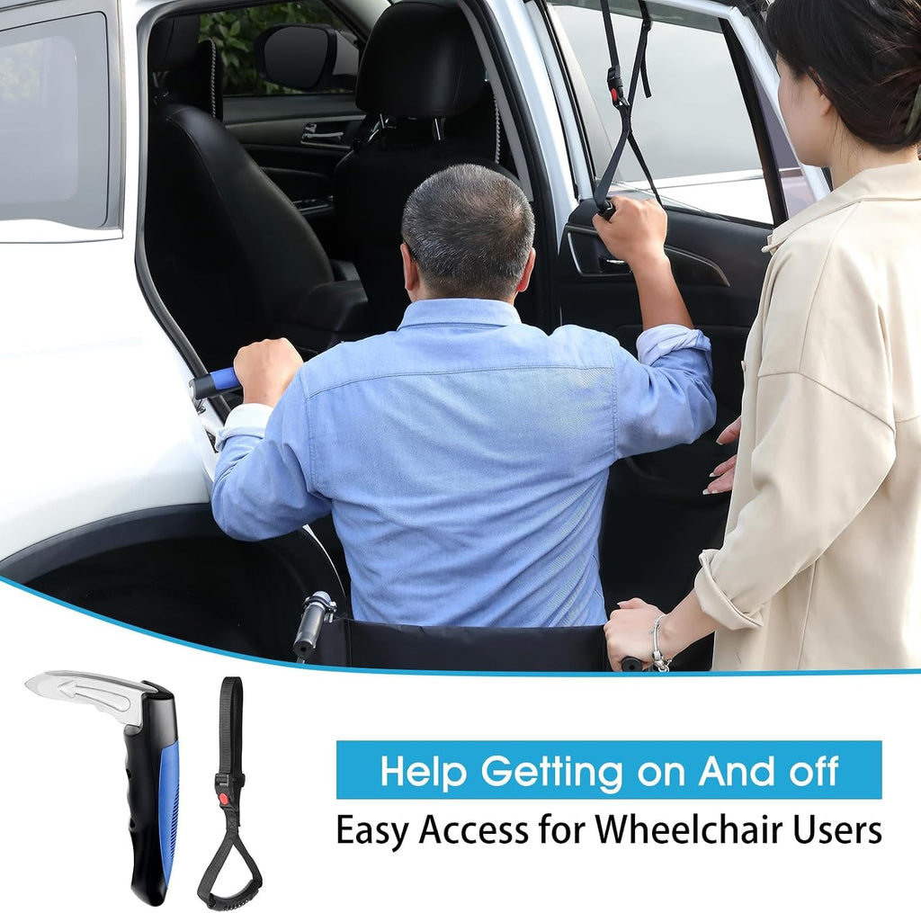 3-in-1 Mobility Independence Kit: Car Door Handle for Elderly, Car Handle Assist Support, Portable Liberty Lift Assist, Auto Grab Bar Cane Support Aid Help Seniors and Handicap Get Out of Vehicle