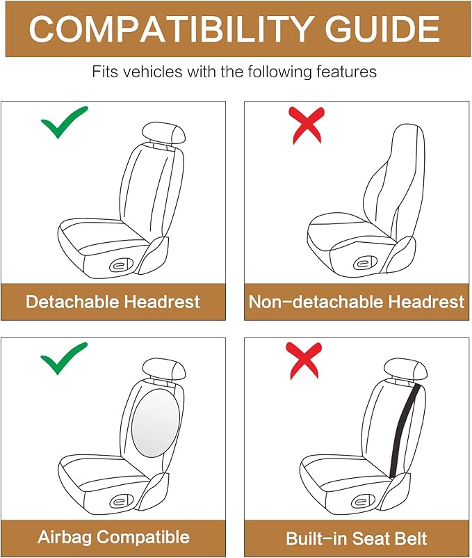 Pariitadin Leather Car Seat Covers Full Set, Waterproof Breathable Faux Leather - Image 7