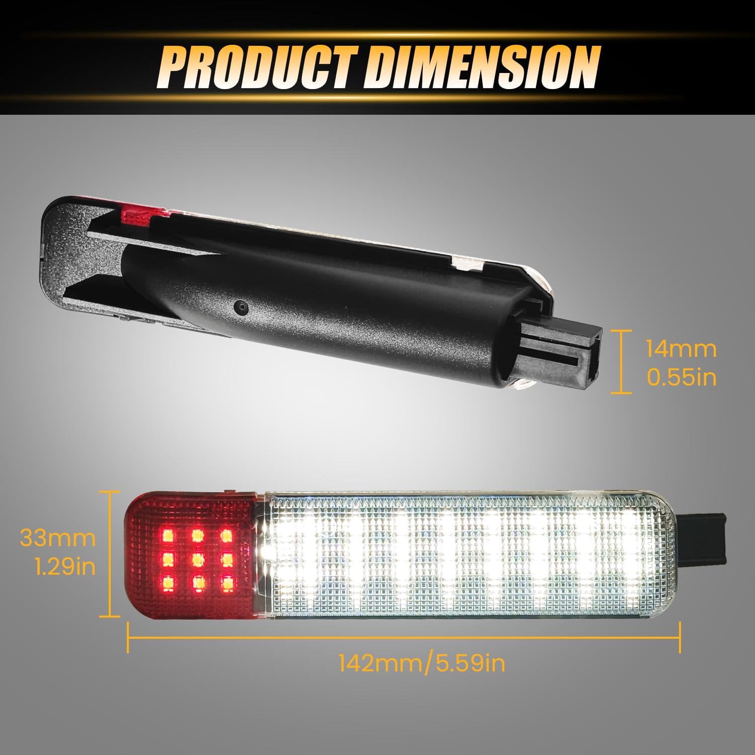 2PCS LED Interior Door Panel Light, White/Red Courtesy Warning Lights for Chevy GMC Silverado Sierra C/K 1500 2500 3500 HD Suburban Cadillac Escalade Hummer H2 Tahoe