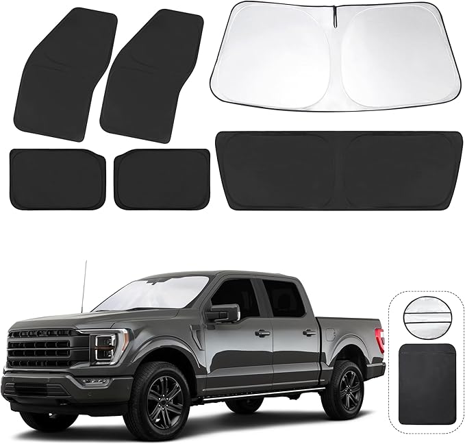 TINGLU Window Shades for Ford F150 4Door 2021-2024 2025 Accessories Car Side by TINGLU
