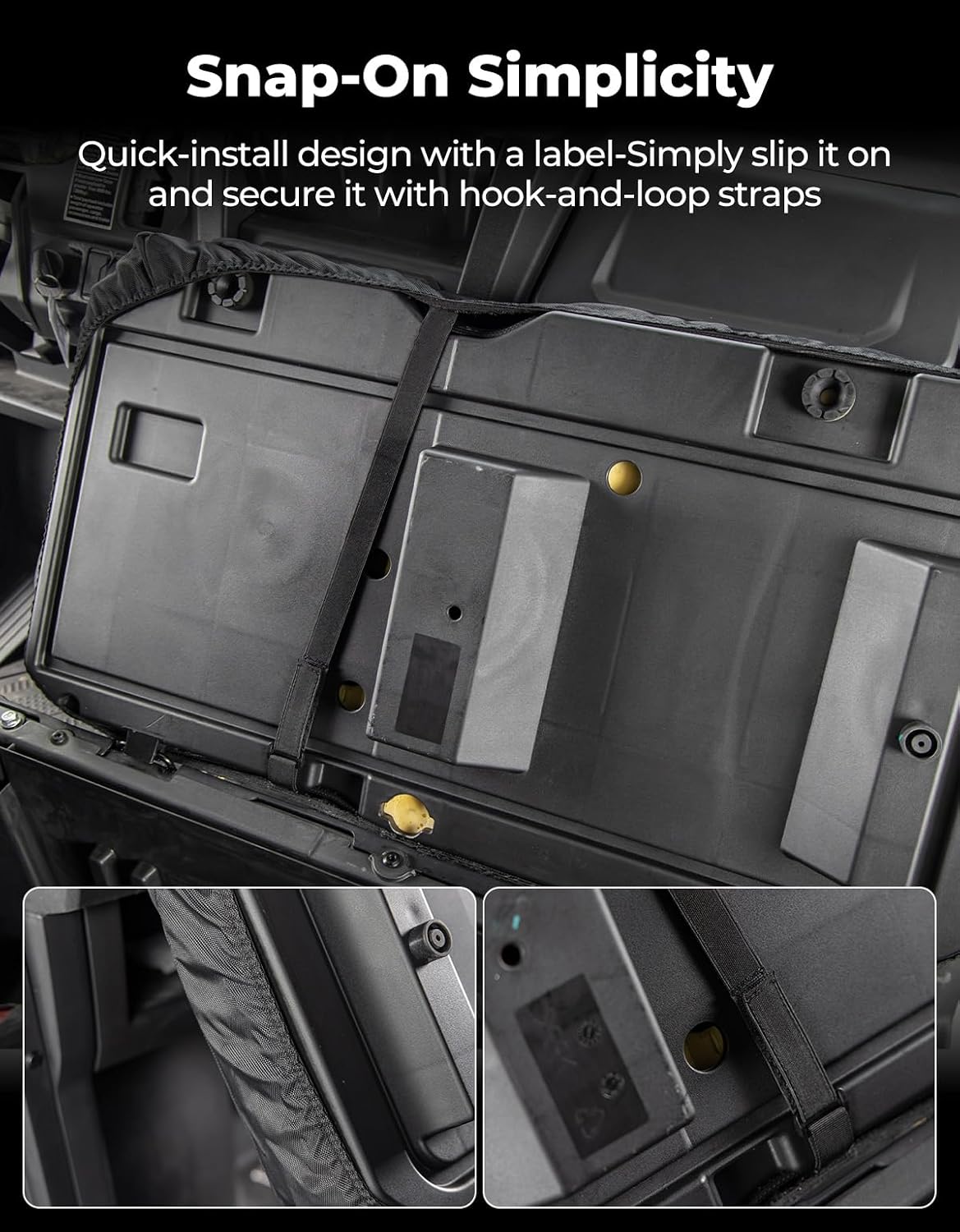 KEMIMOTO 1680D Seat Covers Set Compatible with CFMOTO Uforce 1000 2019-2024/1000 XL 2022-2024 (Front Seats) Oxford Fabric Pet Toenail Proof Water-Resistant Seat Cover Accessories