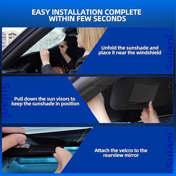 Windshield Sun Shade for Ch-evro-let Silverado EV 2024-2025 2026 Foldable - Image 5