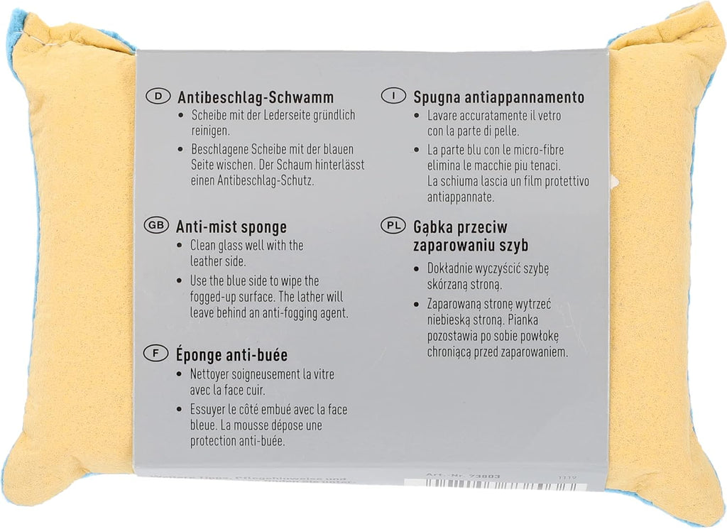 Nigrin 73803 Anti-Fog Sponge for Car Interior Windows Eliminates Condensation Fogging Prevents Fogging 12 x 8 x 4 cm Yellow Blue