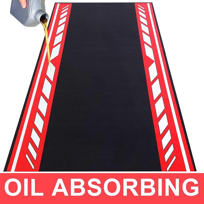 Motorcycle Mat 78 x 31 Inch Garage Floor Rug Washable Parking Mats