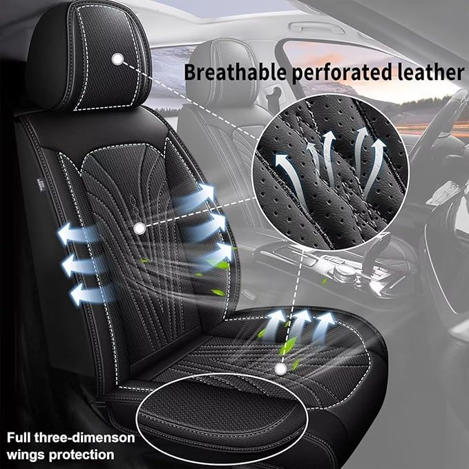 2 Front Car Seat Cover Fit for Toyota Camry 2012-2024 2025 Faux Leather - Image 5