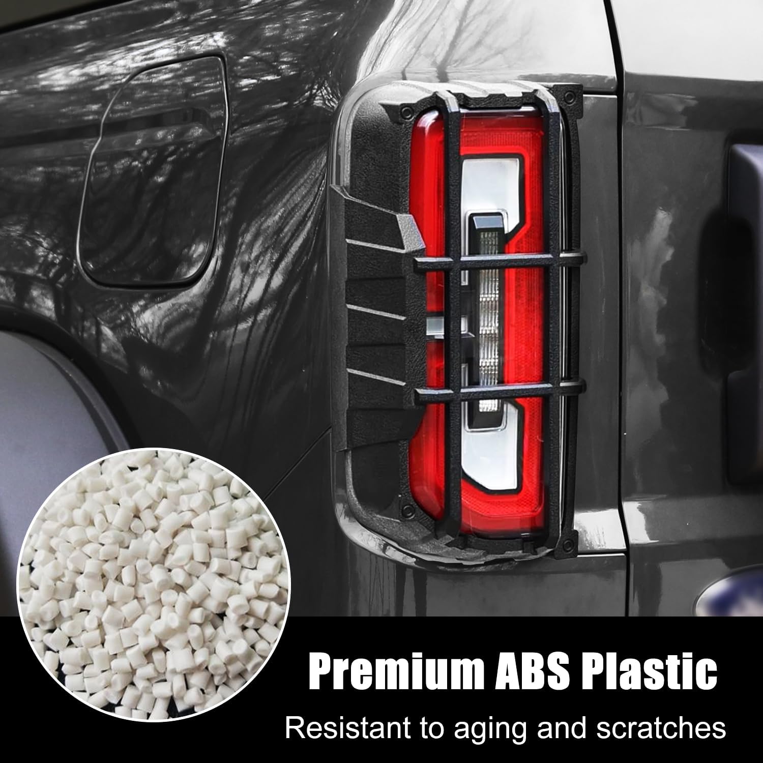 Tail Light Cover Compatible with 2021-2026 Ford Bronco Badlands, Outer Banks, Wildtrak, Heritage Limited Edition, Everglades 2/4 Doors(Only LED Light), Rear Lamp Guard Protector Exterior Accessories
