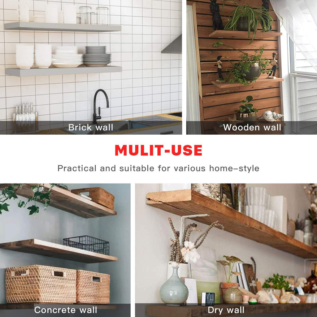 6 inch hidden floating shelf brackets, heavy duty, package contents