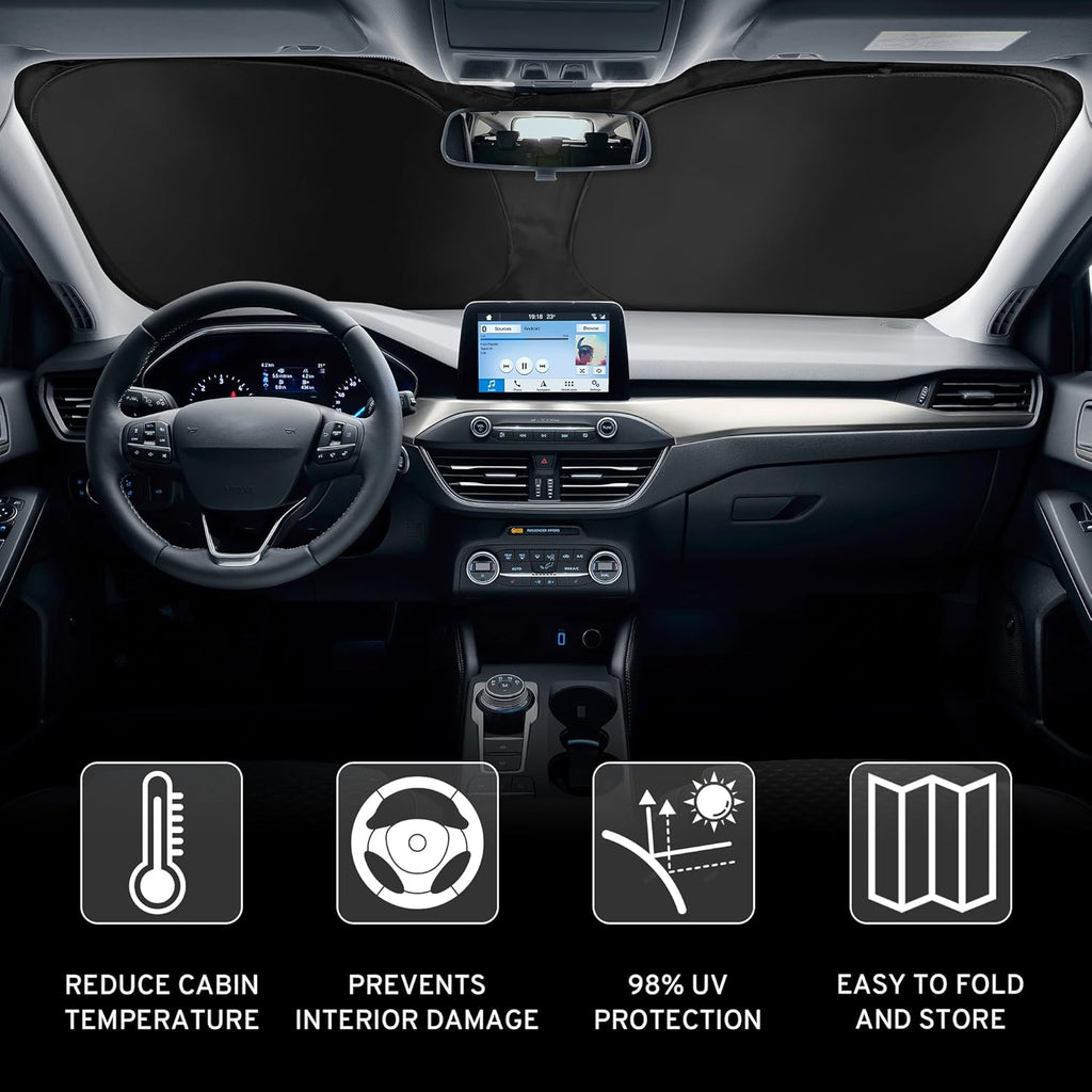 Car Windshield Sun Shade Sunshade Compatible with Acura RDX Tech A-Spec Advance SUV 2027 2026 2025 2024 2023-2019 Accessories, Foldable Car Front Window Sun Shield Visor