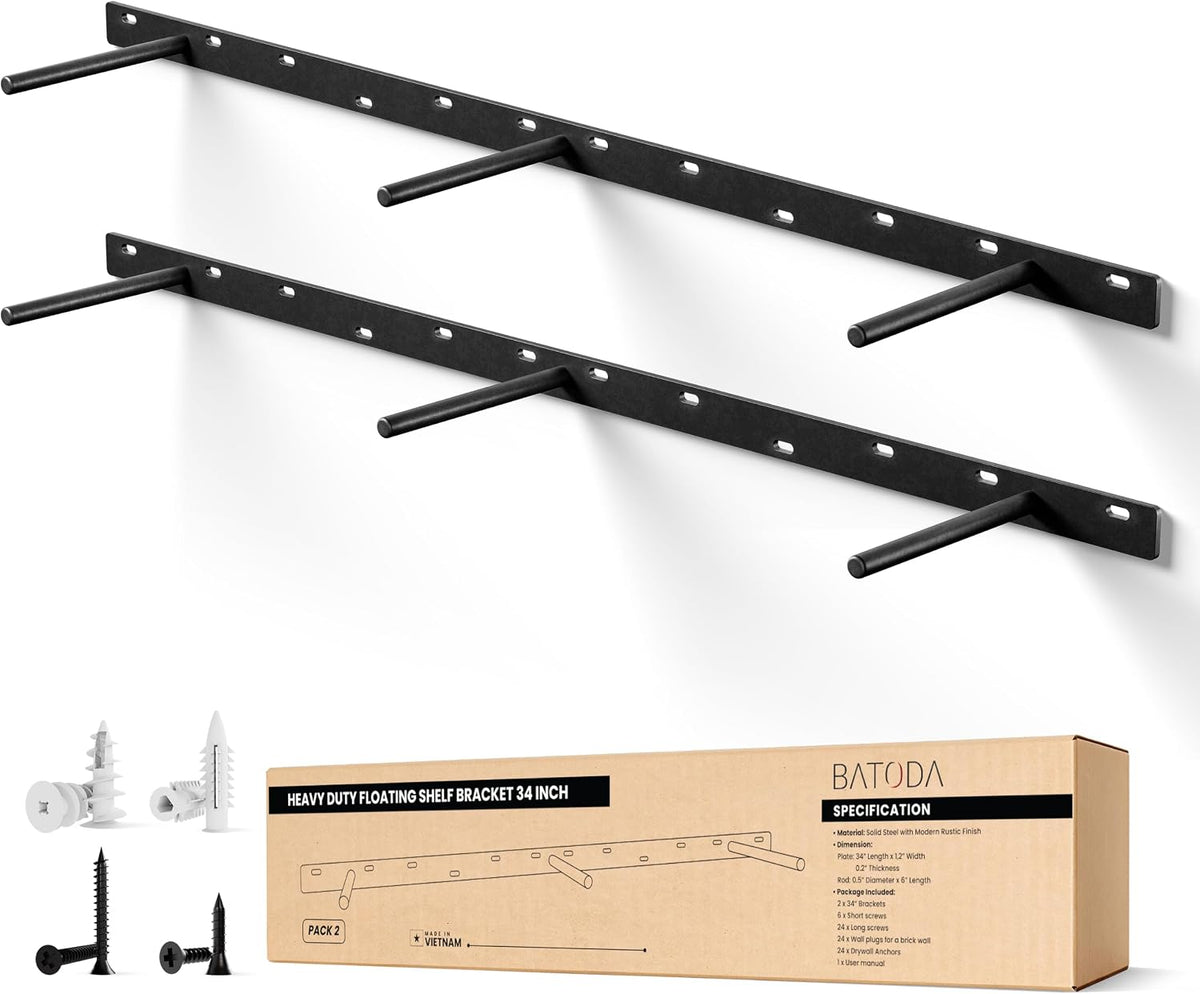 batoda 34" floating shelf bracket 2pcs, hidden bracket, main product view