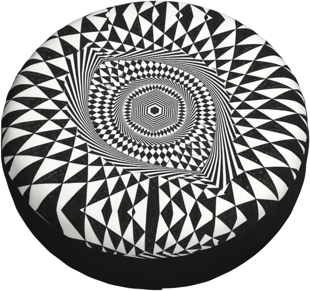 3D Optical Dizziness Grid-2 Print Universal Spare Tire Cover for RV, Jeep | Wheel Protector Fits Rv, Trailer, Jeep, Shield Tires From Sun, Dirt And Rain For Outdoor Storage